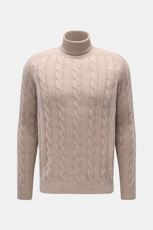 Von Braun  - Herren - Cashmere Rollkragenpullover beige meliert