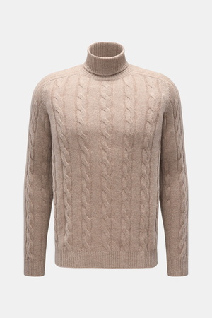 Von Braun  - Herren - Cashmere Rollkragenpullover beige meliert
