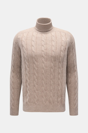 Von Braun  - Herren - Cashmere Rollkragenpullover beige meliert
