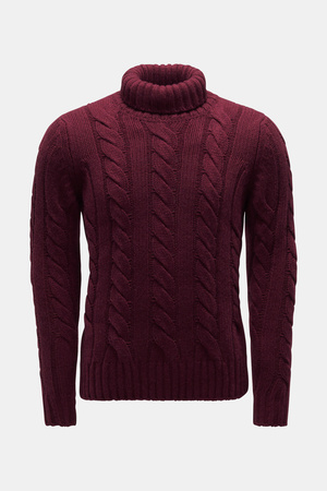 Von Braun  - Herren - Cashmere Rollkragenpullover bordeaux