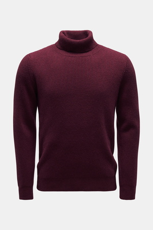 Von Braun  - Herren - Cashmere Rollkragenpullover bordeaux