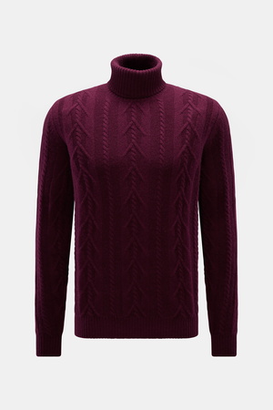 Von Braun  - Herren - Cashmere Rollkragenpullover bordeaux