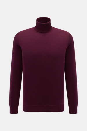 Von Braun  - Herren - Cashmere Rollkragenpullover bordeaux
