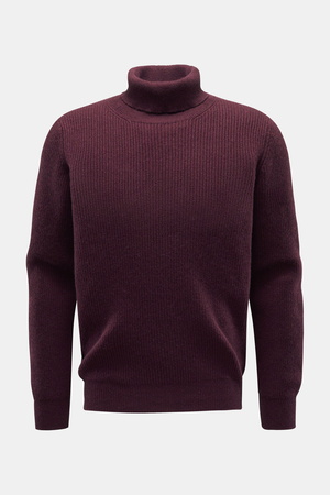 Von Braun  - Herren - Cashmere Rollkragenpullover bordeaux