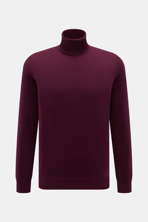 Von Braun  - Herren - Cashmere Rollkragenpullover bordeaux