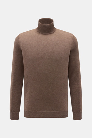 Von Braun  - Herren - Cashmere Rollkragenpullover braun meliert