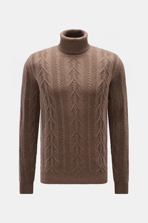 Von Braun  - Herren - Cashmere Rollkragenpullover braun meliert