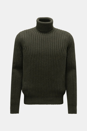 Von Braun  - Herren - Cashmere Rollkragenpullover dark olive