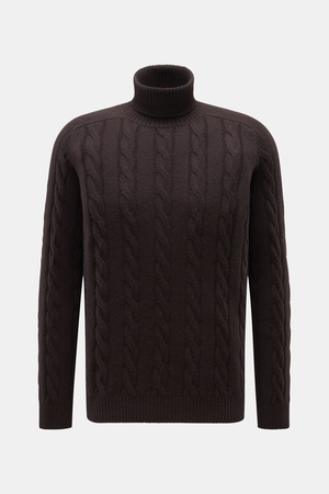 Von Braun  - Herren - Cashmere Rollkragenpullover dunkelbraun