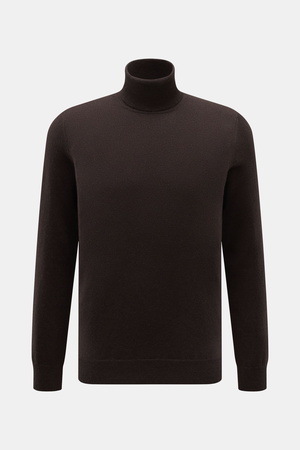Von Braun  - Herren - Cashmere Rollkragenpullover dunkelbraun