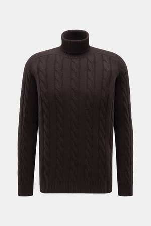 Von Braun  - Herren - Cashmere Rollkragenpullover dunkelbraun