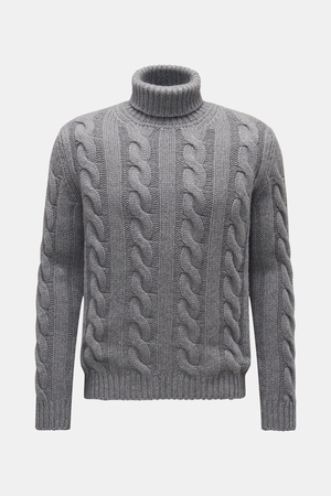 Von Braun  - Herren - Cashmere Rollkragenpullover grau