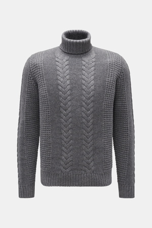 Von Braun  - Herren - Cashmere Rollkragenpullover grau meliert