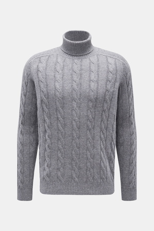 Von Braun  - Herren - Cashmere Rollkragenpullover grau meliert