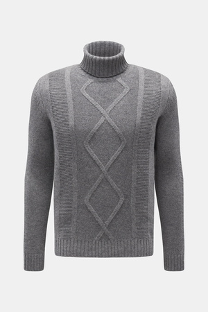 Von Braun  - Herren - Cashmere Rollkragenpullover grau meliert