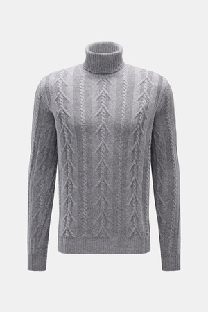 Von Braun  - Herren - Cashmere Rollkragenpullover grau meliert