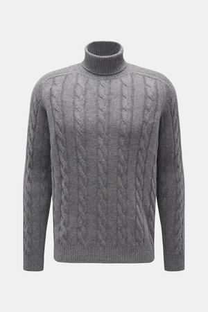 Von Braun  - Herren - Cashmere Rollkragenpullover grau meliert