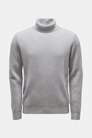 Von Braun  - Herren - Cashmere Rollkragenpullover hellgrau
