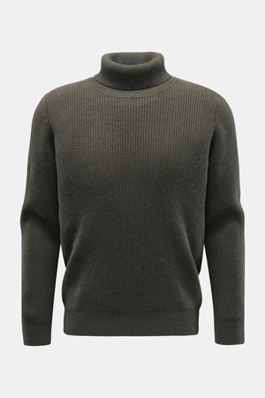 Von Braun  - Herren - Cashmere Rollkragenpullover oliv