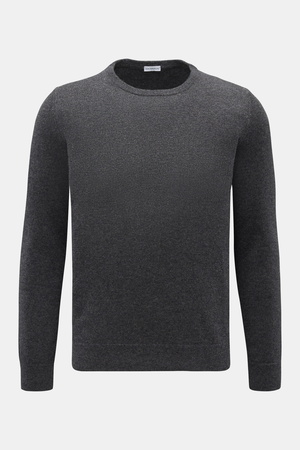 Von Braun  - Herren - Cashmere Rundhalspullover dunkelgrau meliert