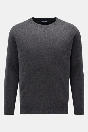 Von Braun  - Herren - Cashmere Rundhalspullover dunkelgrau meliert