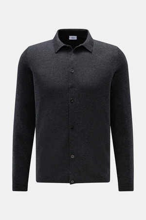 Von Braun  - Herren - Cashmere Strickhemd anthrazit meliert
