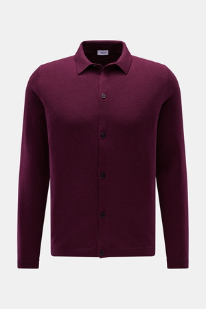 Von Braun  - Herren - Cashmere Strickhemd bordeaux