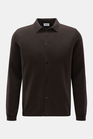 Von Braun  - Herren - Cashmere Strickhemd dunkelbraun