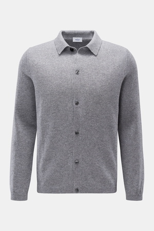 Von Braun  - Herren - Cashmere Strickhemd grau meliert