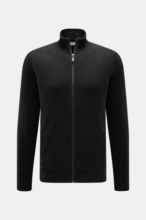 Von Braun  - Herren - Cashmere Strickjacke anthrazit meliert