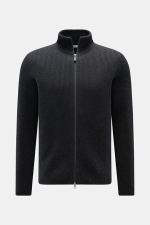 Von Braun  - Herren - Cashmere Strickjacke anthrazit meliert