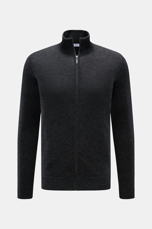 Von Braun  - Herren - Cashmere Strickjacke anthrazit meliert