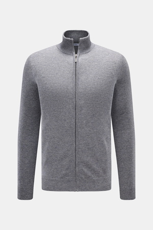 Von Braun  - Herren - Cashmere Strickjacke grau meliert