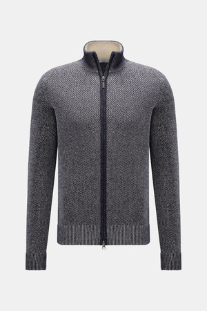 Von Braun  - Herren - Cashmere Strickjacke navy meliert