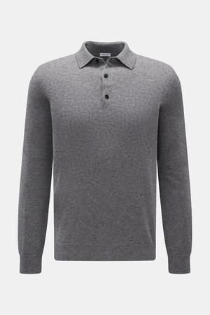 Von Braun  - Herren - Cashmere Strickpolo grau meliert