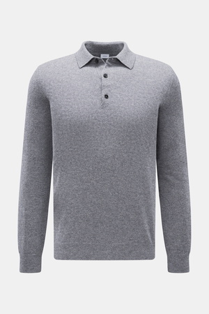 Von Braun  - Herren - Cashmere Strickpolo grau meliert