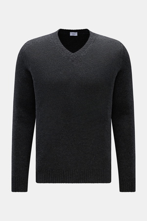 Von Braun  - Herren - Cashmere V-Neck Pullover anthrazit meliert
