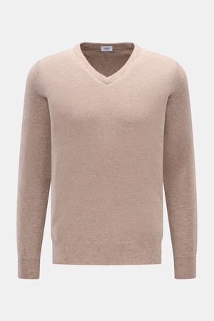 Von Braun  - Herren - Cashmere V-Neck Pullover beige meliert