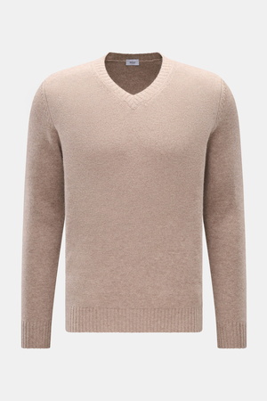 Von Braun  - Herren - Cashmere V-Neck Pullover beige meliert
