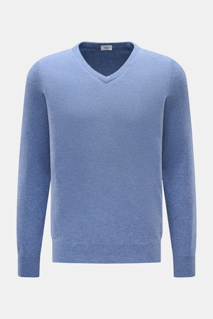 Von Braun  - Herren - Cashmere V-Neck Pullover blau meliert