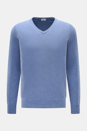 Von Braun  - Herren - Cashmere V-Neck Pullover blau meliert