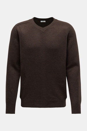 Von Braun  - Herren - Cashmere V-Neck Pullover dunkelbraun