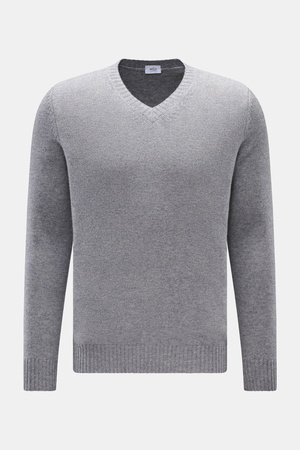 Von Braun  - Herren - Cashmere V-Neck Pullover grau meliert