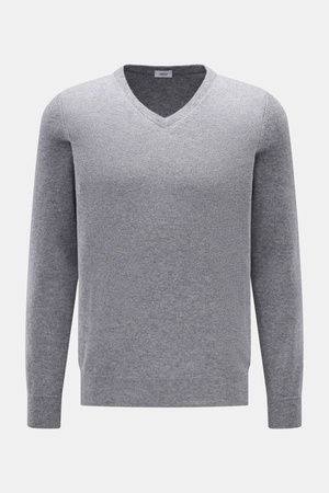 Von Braun  - Herren - Cashmere V-Neck Pullover grau meliert