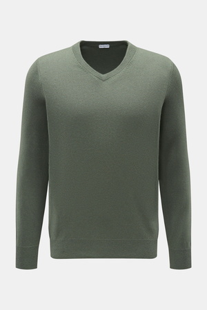 Von Braun  - Herren - Cashmere V-Neck Pullover graugrün