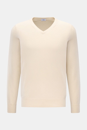 Von Braun  - Herren - Cashmere V-Neck Pullover offwhite