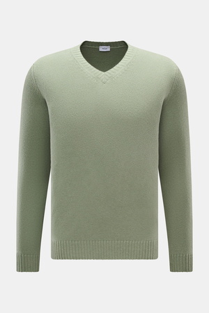 Von Braun  - Herren - Cashmere V-Neck Pullover salbei