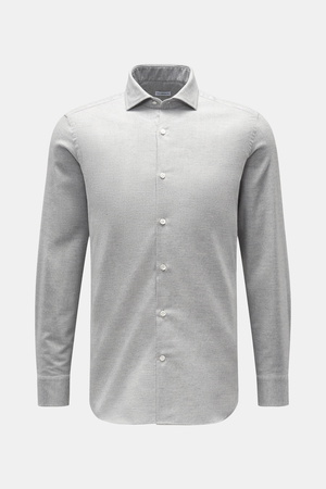 Von Braun  - Herren - Casual Hemd Haifisch-Kragen grau meliert