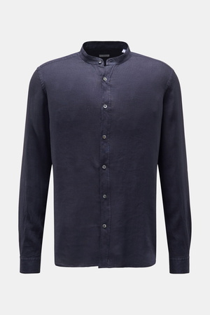 Von Braun  - Herren - Leinenhemd Grandad-Kragen navy