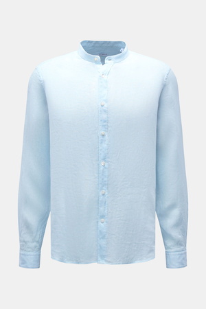 Von Braun  - Herren - Leinenhemd Grandad-Kragen pastellblau